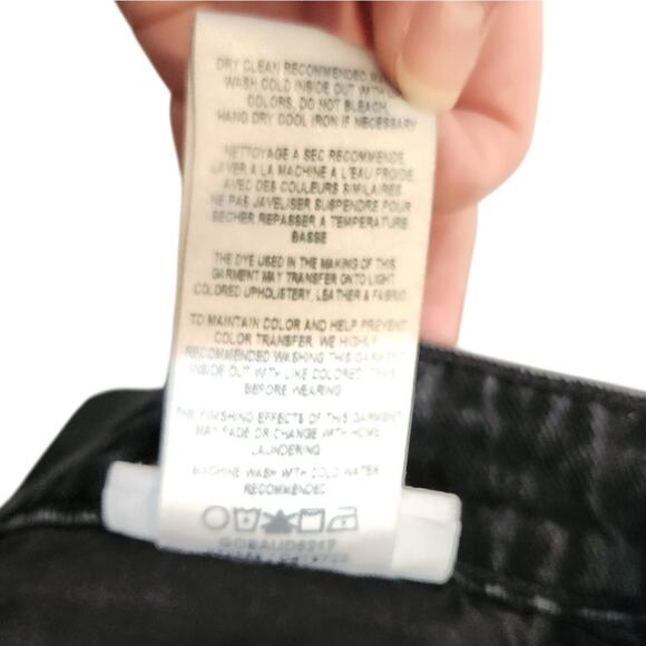 Joe's Jeans Black Denim Callie High Rise Crop Bootcut Jeans Frayed Hem Size 28 - Picture 9 of 9